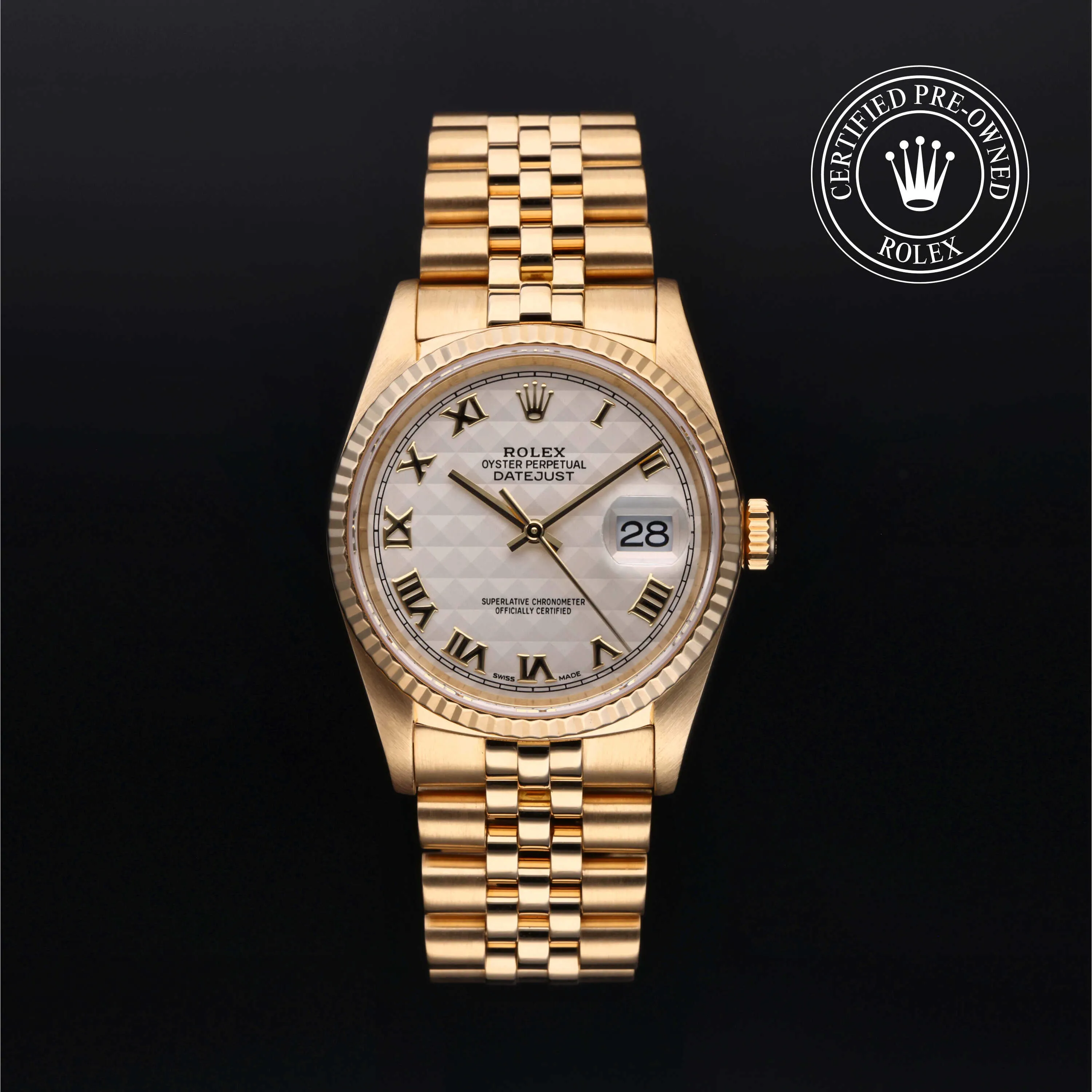 Rolex Datejust 36 16238 36mm Yellow gold Ivory