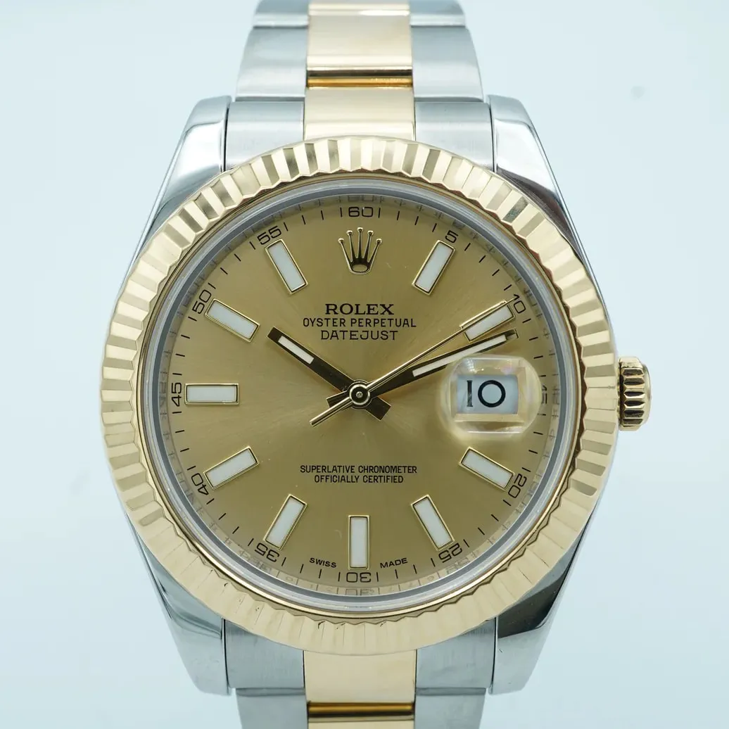 Rolex Datejust II 116333-0006 41mm Yellow gold Champagne