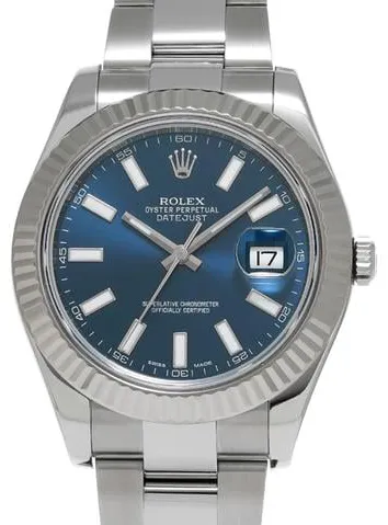 Rolex Datejust II 116334 41mm Stainless steel Blue