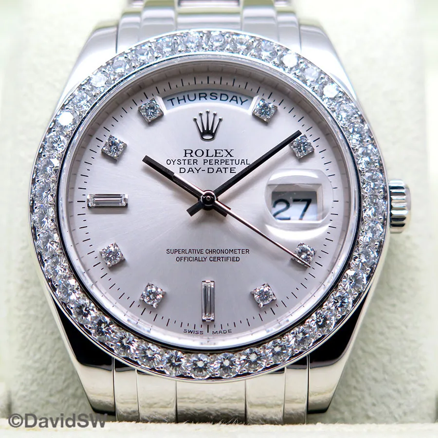 Rolex Day-Date 18946 39mm Platinum Silver 2