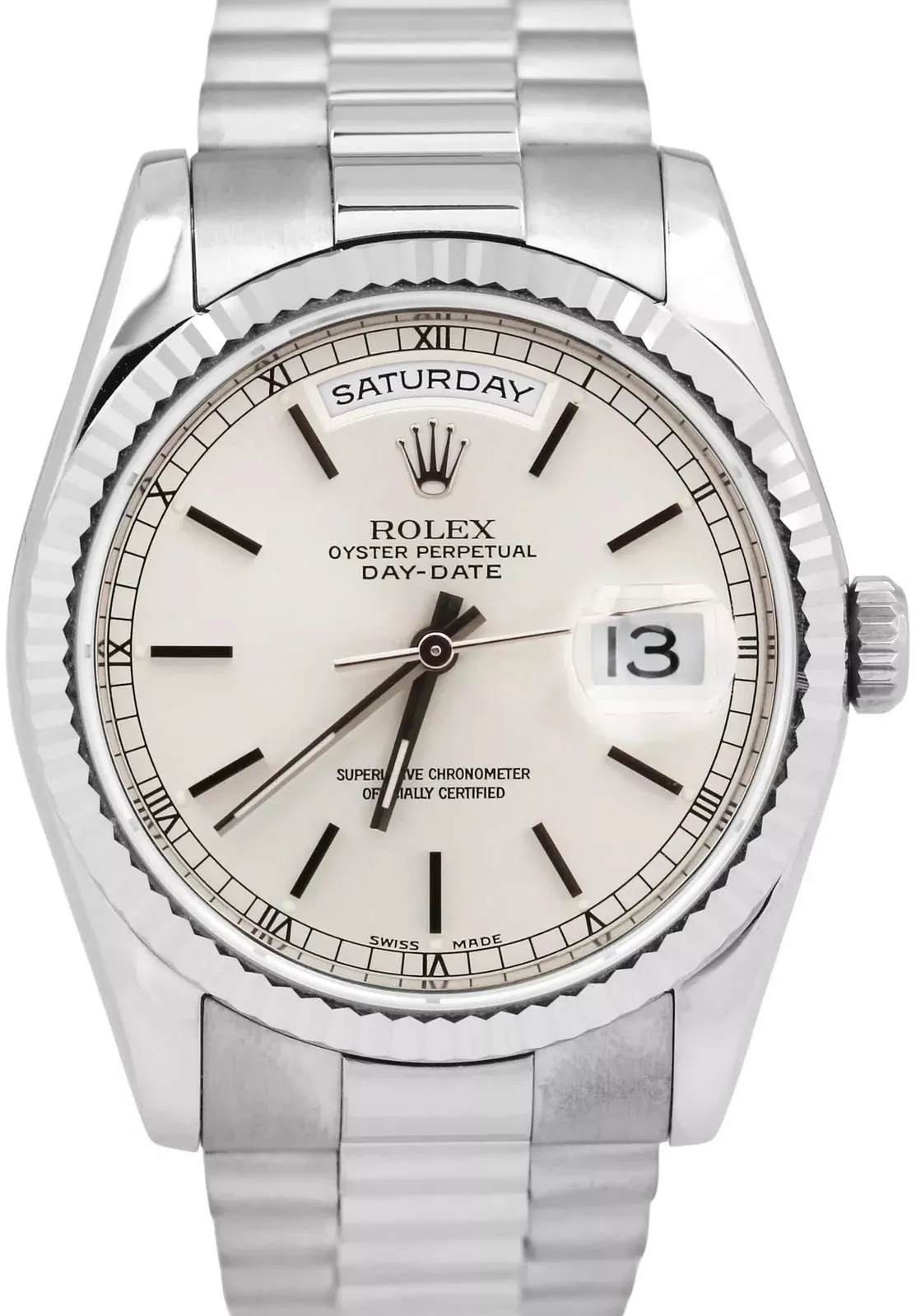 Rolex Day-Date 36 118239-0124 36mm White gold Silver