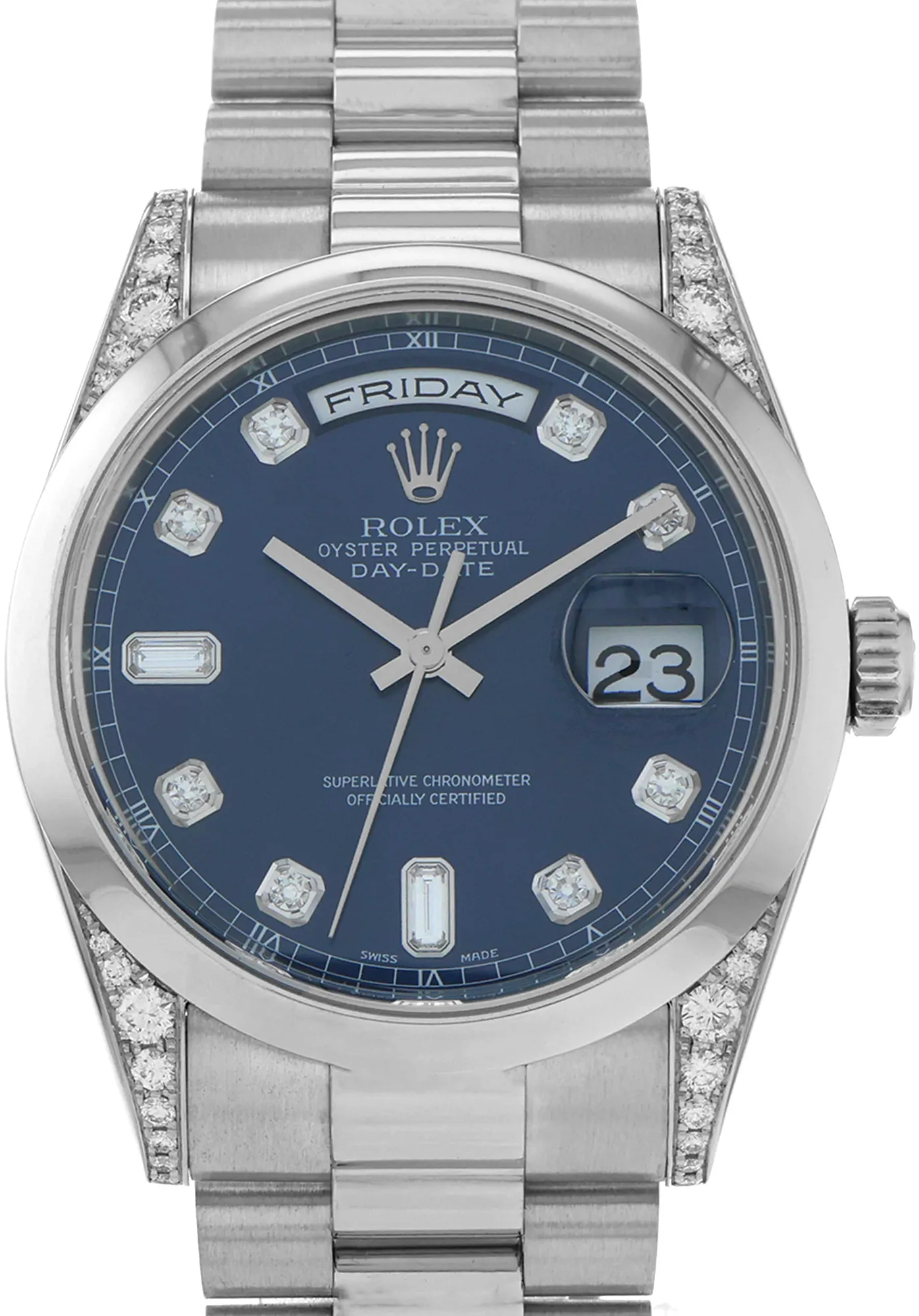 Rolex Day-Date 36 118296 36mm Platinum Blue