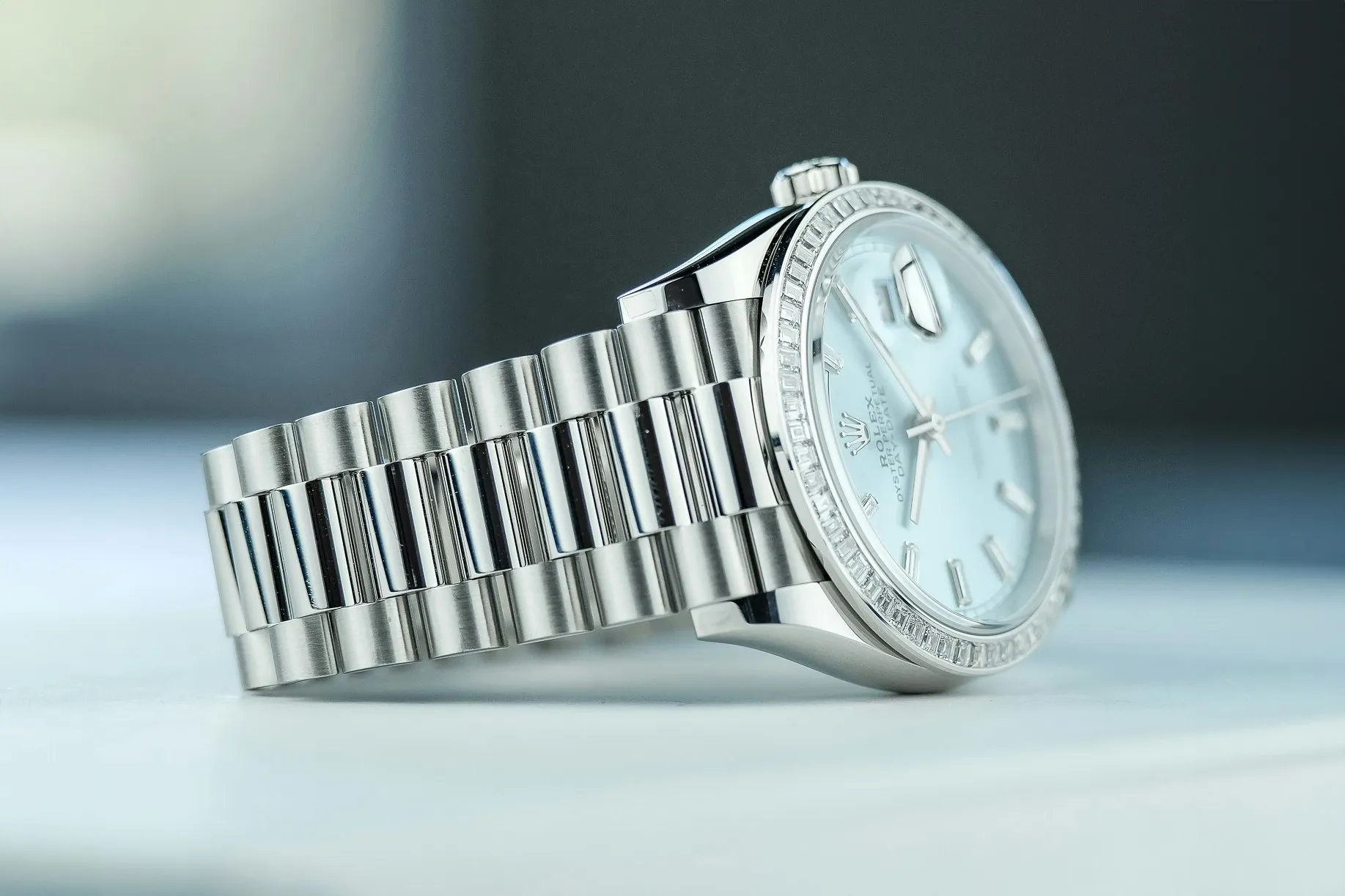 Rolex Day-Date 36 128396TBR 36mm Platinum and Diamond Ice blue 3