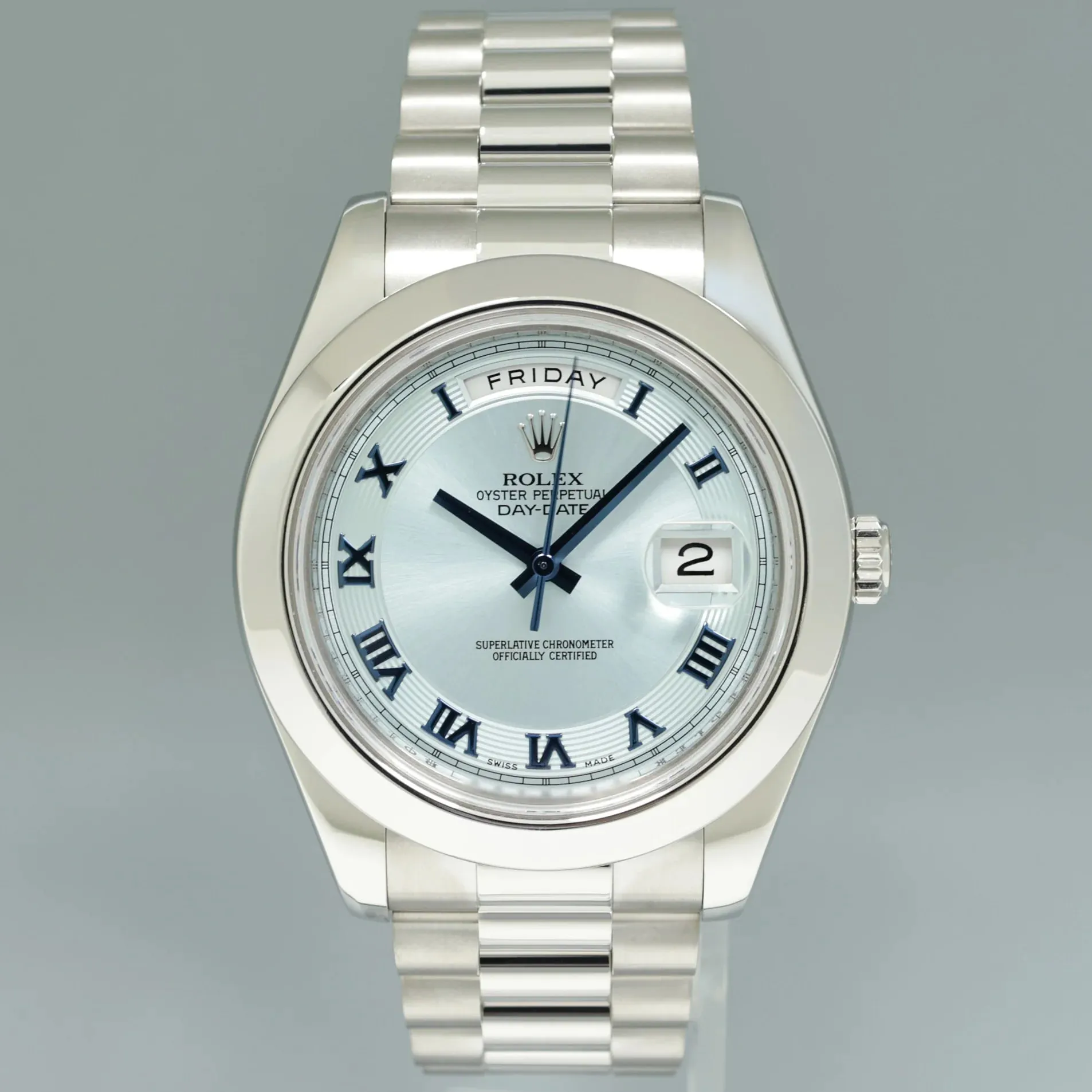 Rolex Day-Date II 218206 41mm Platinum Blue