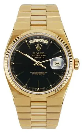 Rolex Day-Date Oysterquartz 19018 36mm Yellow gold Black