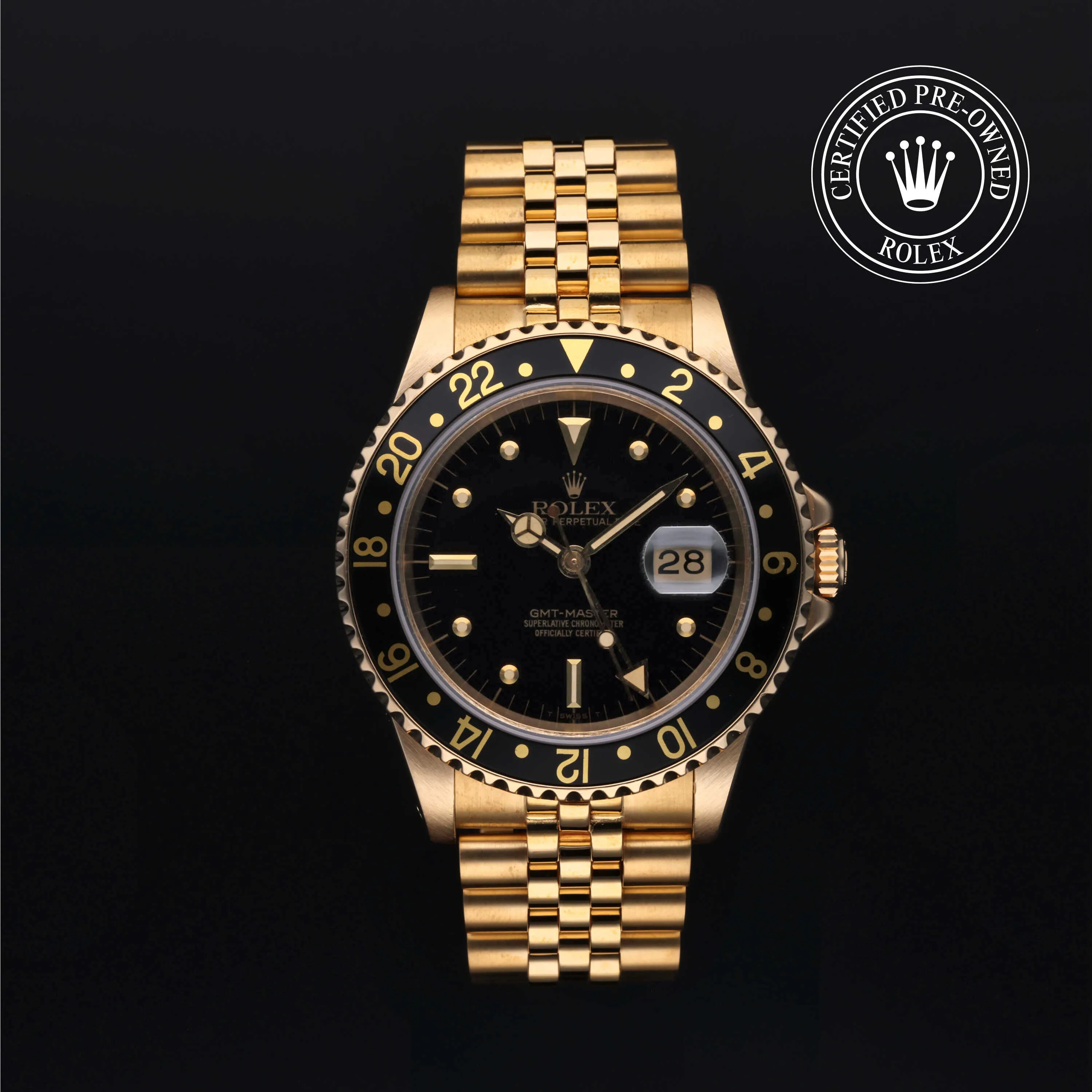 Rolex GMT-Master 16758 43mm Yellow gold Black