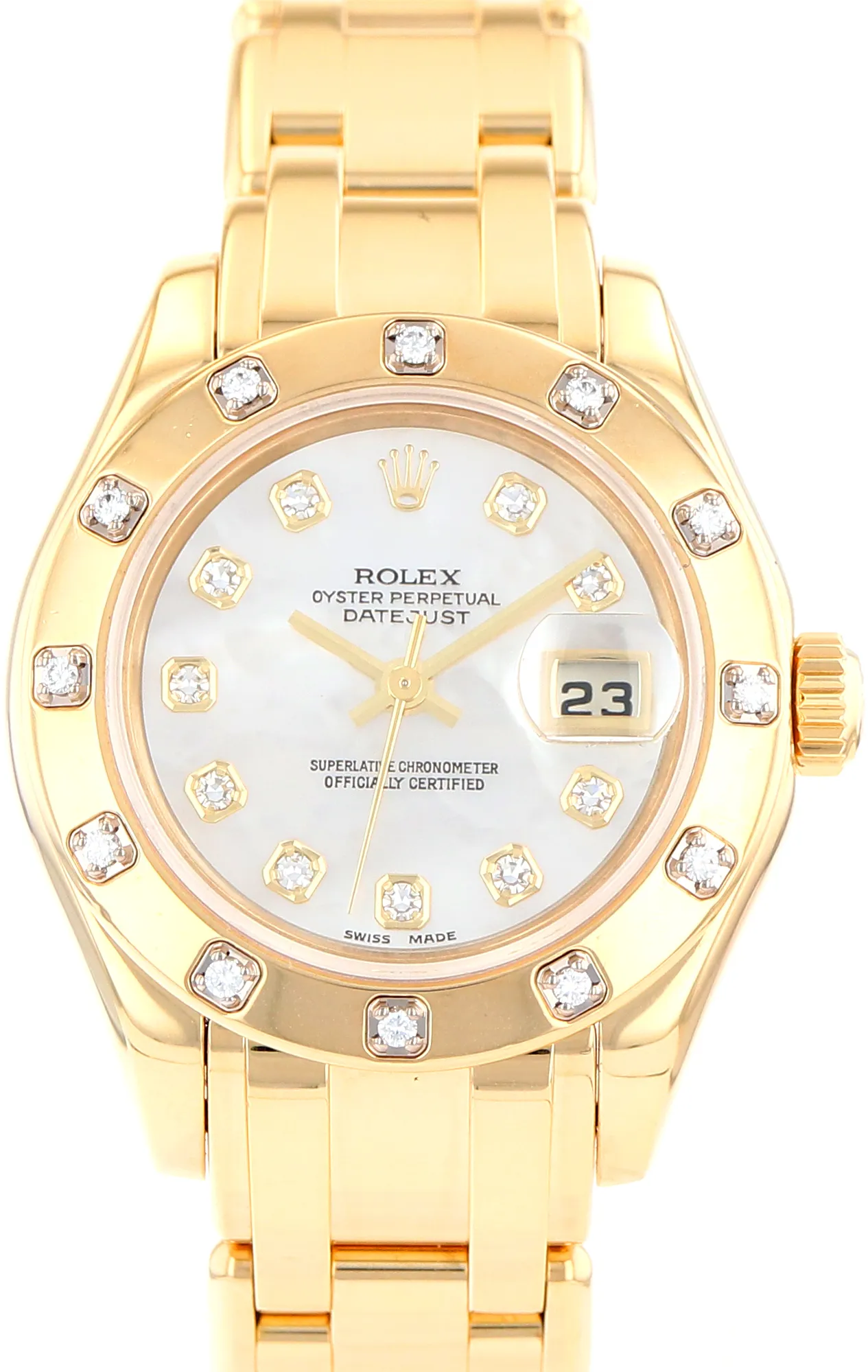 Rolex Lady-Datejust Pearlmaster 80318 29mm Yellow gold Mother-of-pearl