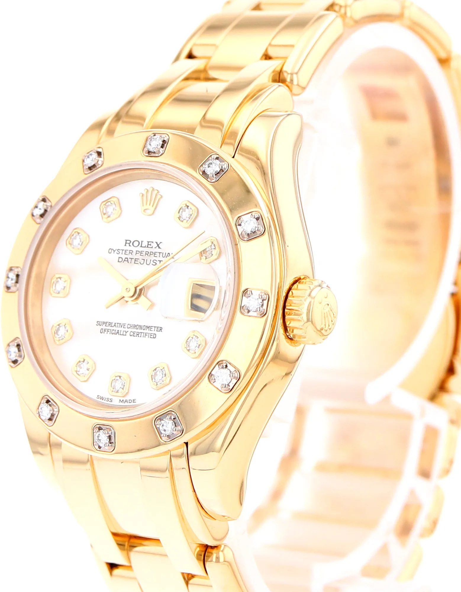 Rolex Lady-Datejust Pearlmaster 80318 29mm Yellow gold Mother-of-pearl 5