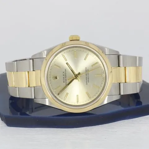 Rolex Oyster Perpetual 34 14203 34mm Yellow gold and Stainless steel Blue 3