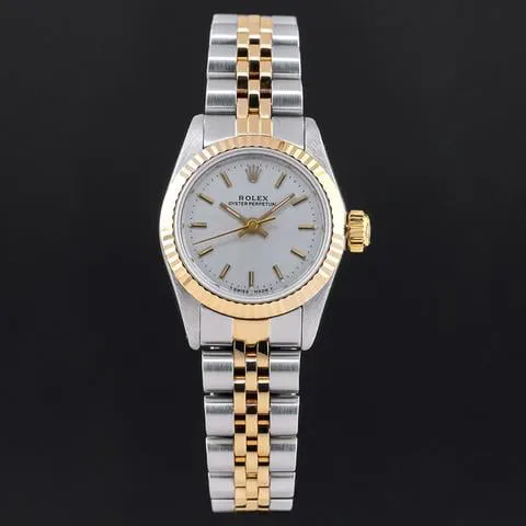 Rolex Oyster Perpetual 67193 26mm Yellow gold and Stainless steel Silver 3