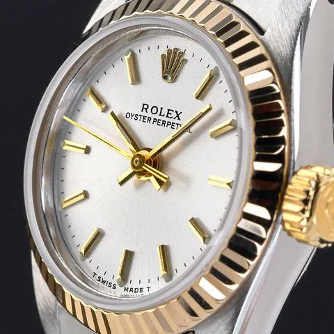 Rolex Oyster Perpetual 67193 26mm Yellow gold and Stainless steel Silver 4