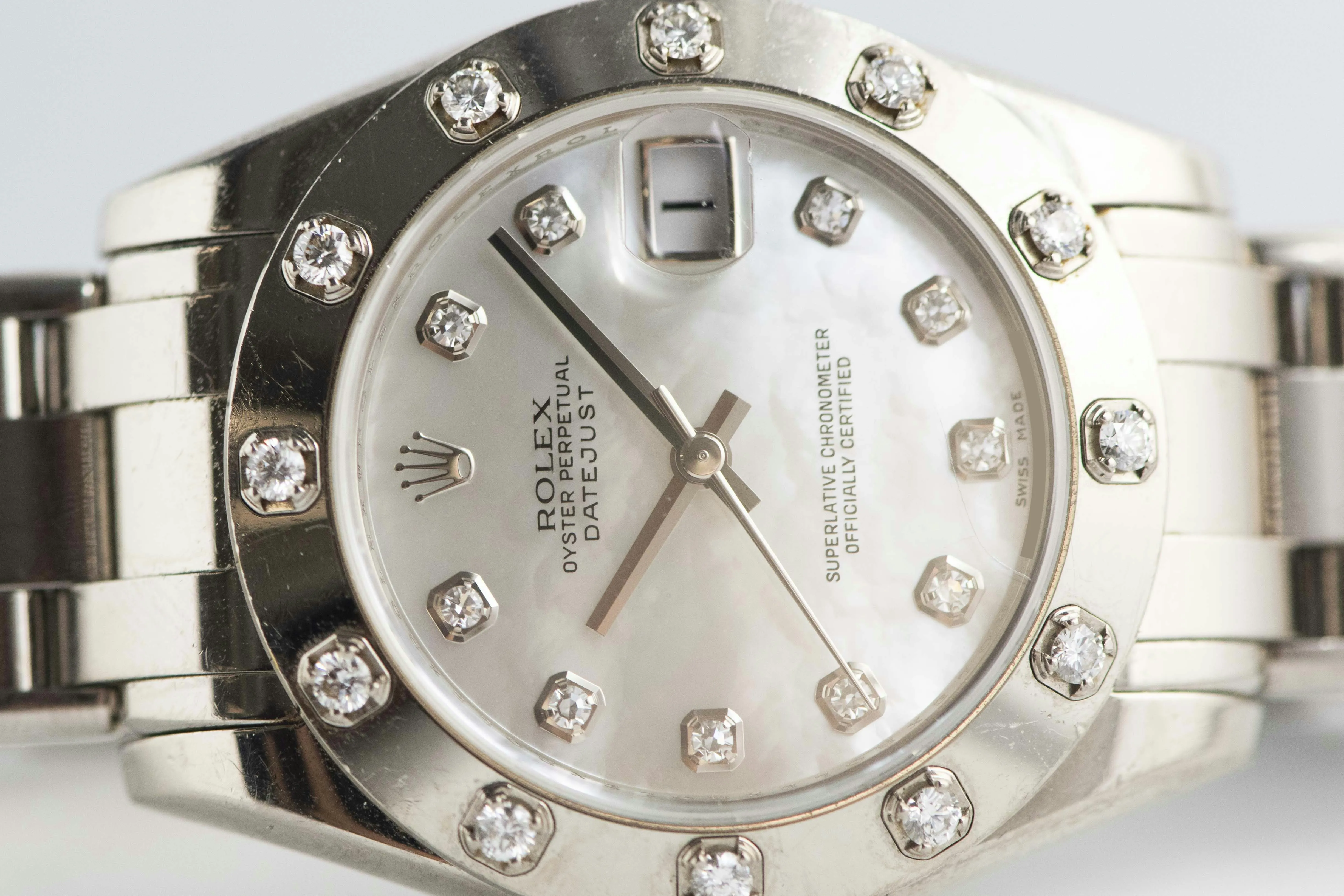 Rolex Pearlmaster 81319 34mm White gold Silver