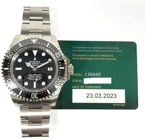 Rolex Sea-Dweller Deepsea 136660 44mm Stainless steel Black