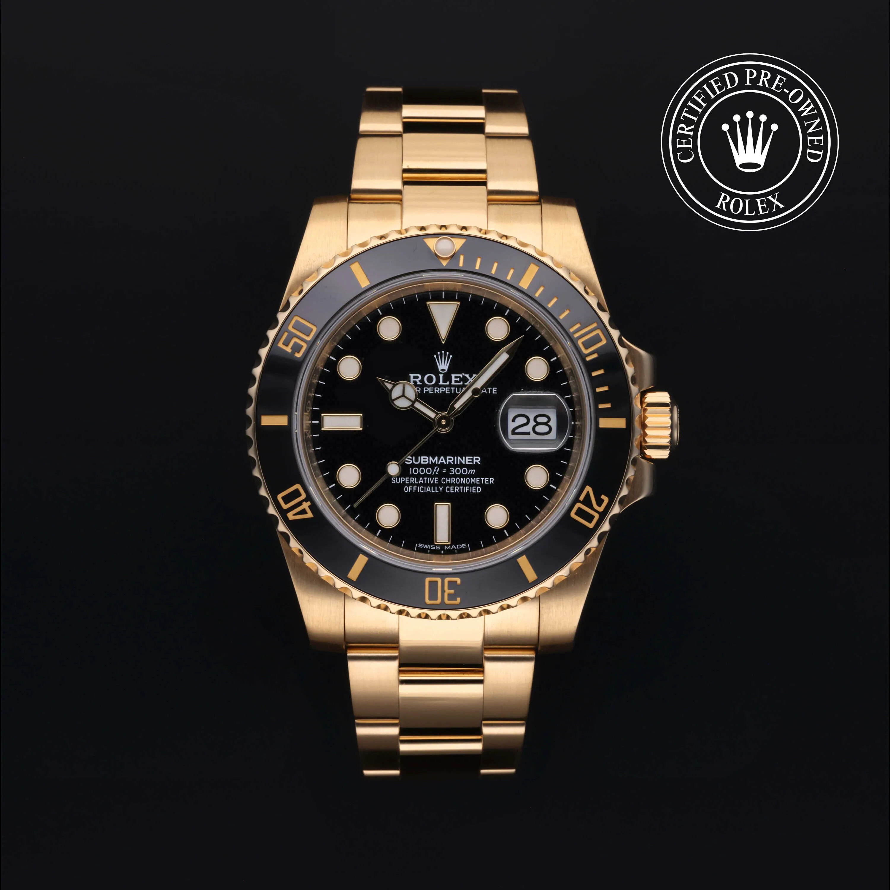 Rolex Submariner 116618LN 40mm Yellow gold Black