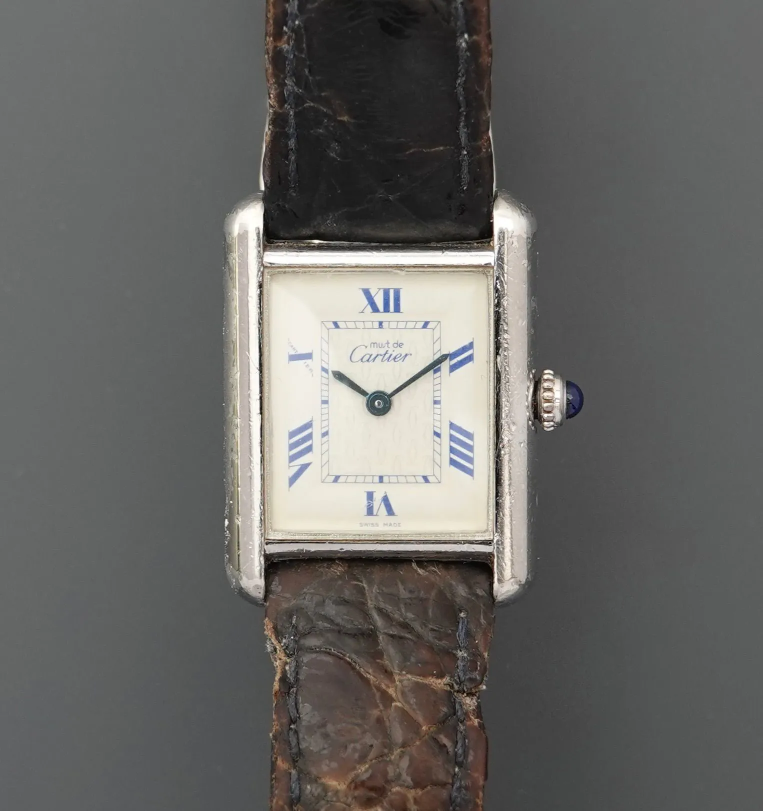 Cartier Tank 2416 22mm Silver Off-white