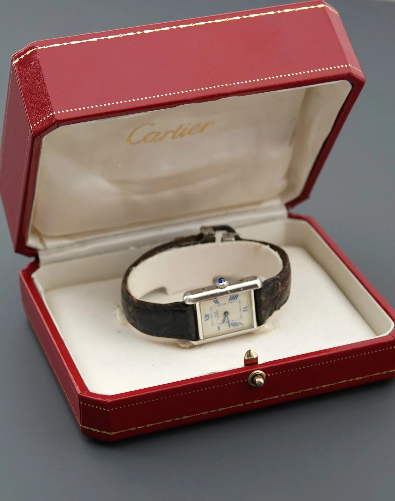 Cartier Tank 2416 22mm Silver Off-white 2