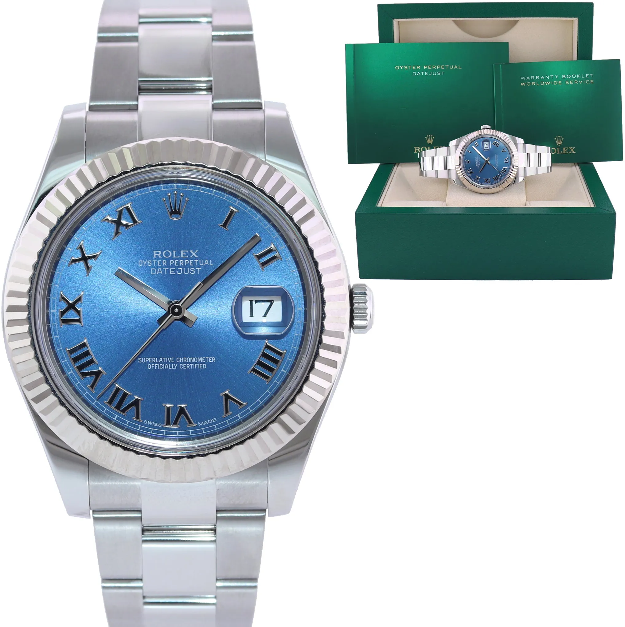 Rolex Datejust II 116334 41mm Stainless steel Blue