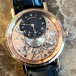 Breguet Tradition 7057br/r9/9w6 Rose gold Black and Golden