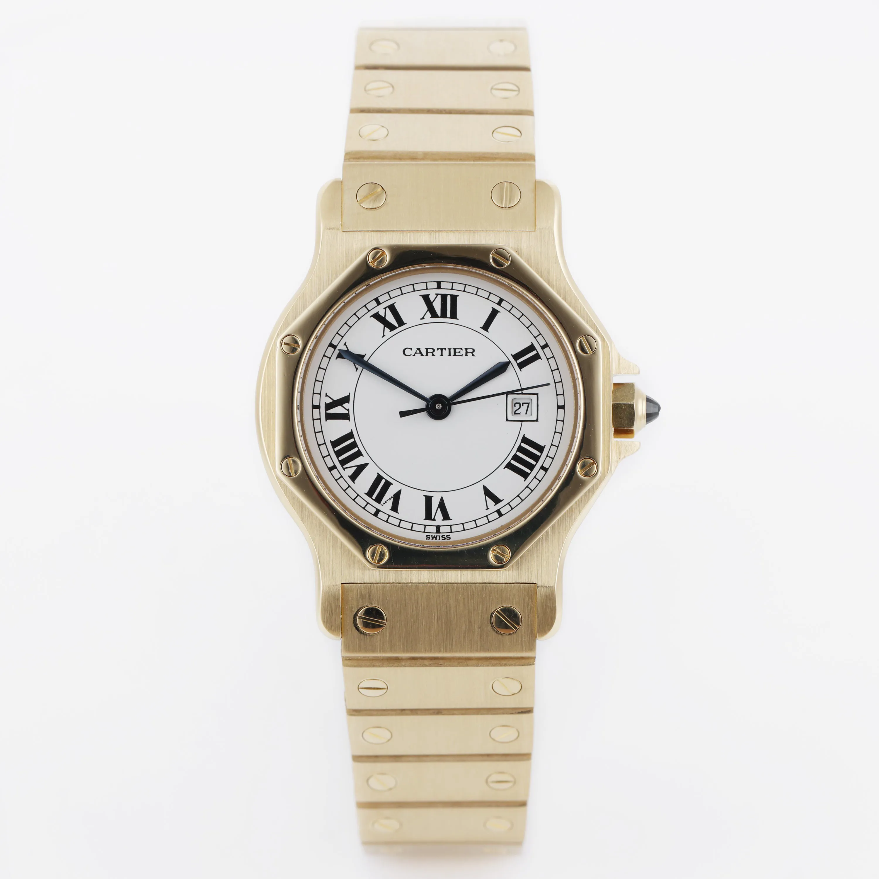 Cartier Santos Octagon 2965 30mm Yellow gold and 18k yellow gold White