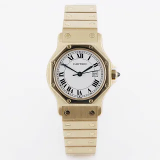 Cartier Santos Octagon 2965 18k yellow gold White