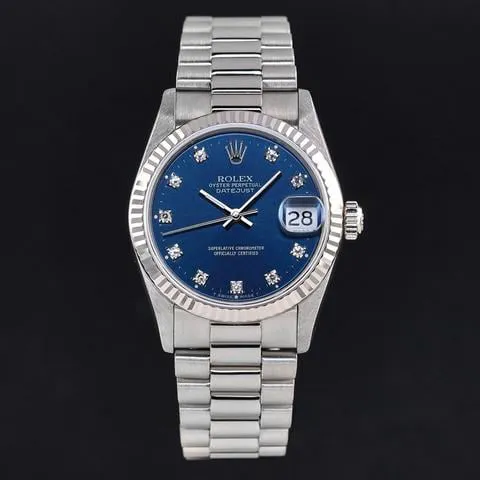 Rolex Datejust 68279 31mm White gold Blue 3