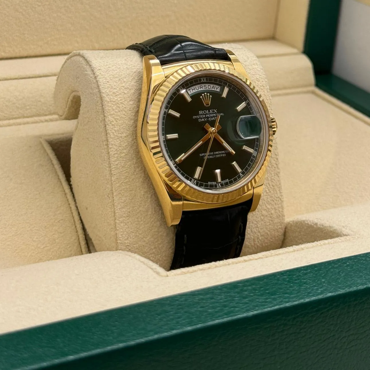 Rolex Day-Date 36 118138-0003 36mm Yellow gold Green 1