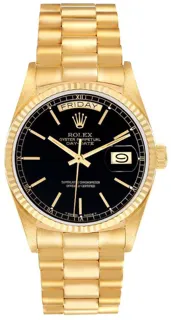 Rolex Day-Date 36 18038 Yellow gold Black