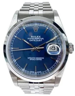 Rolex Datejust 36 16200 36mm Stainless steel Blue