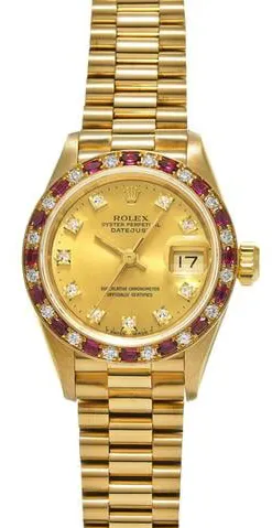 Rolex Lady-Datejust 69198G 26mm Yellow gold Champagne