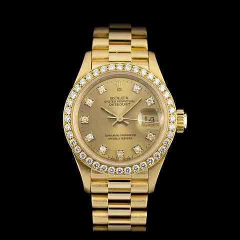 Rolex Lady-Datejust 69138 26mm Yellow gold Champagne