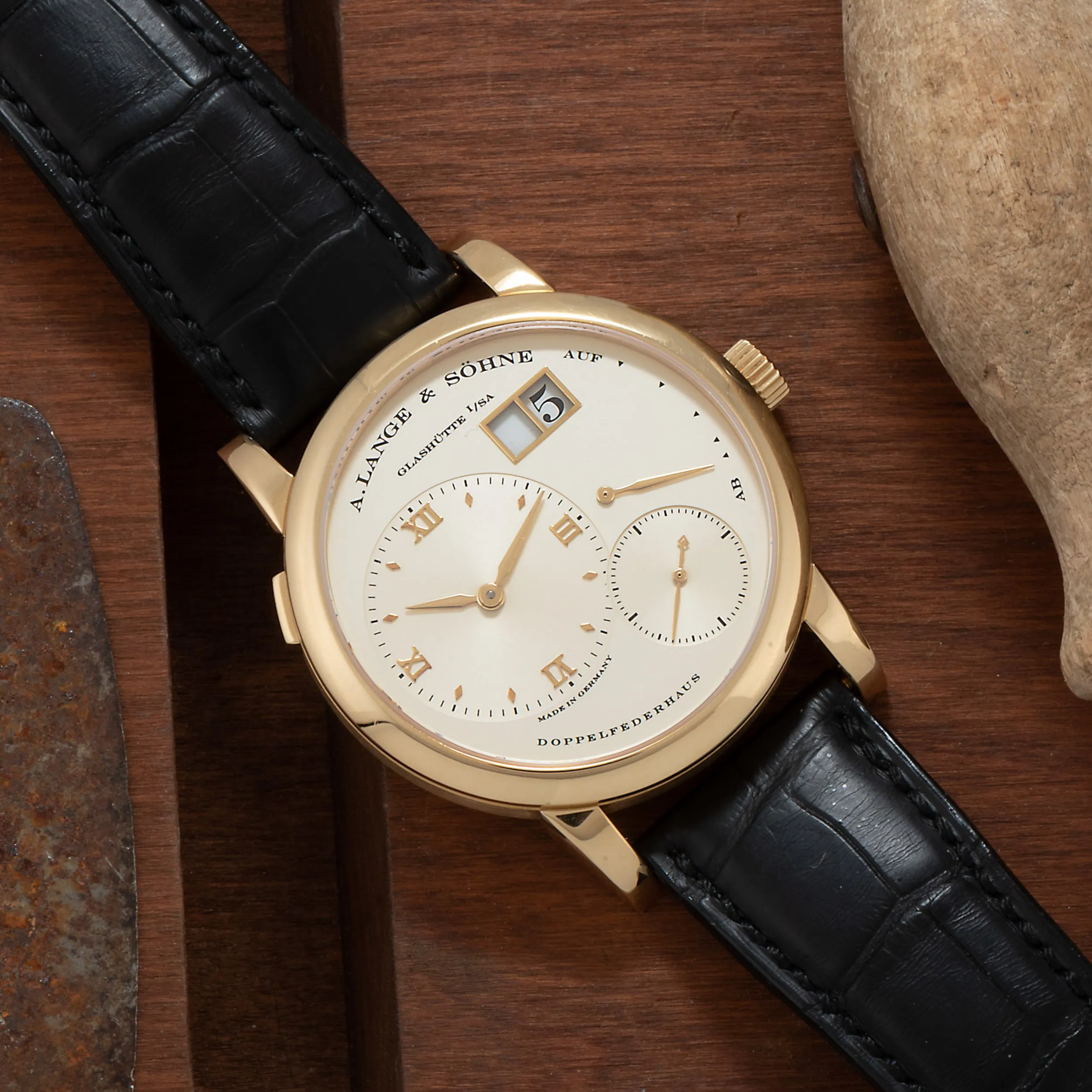 A. Lange & Söhne Lange 1 40991303/AS08349 38.5mm Yellow gold Silver 1