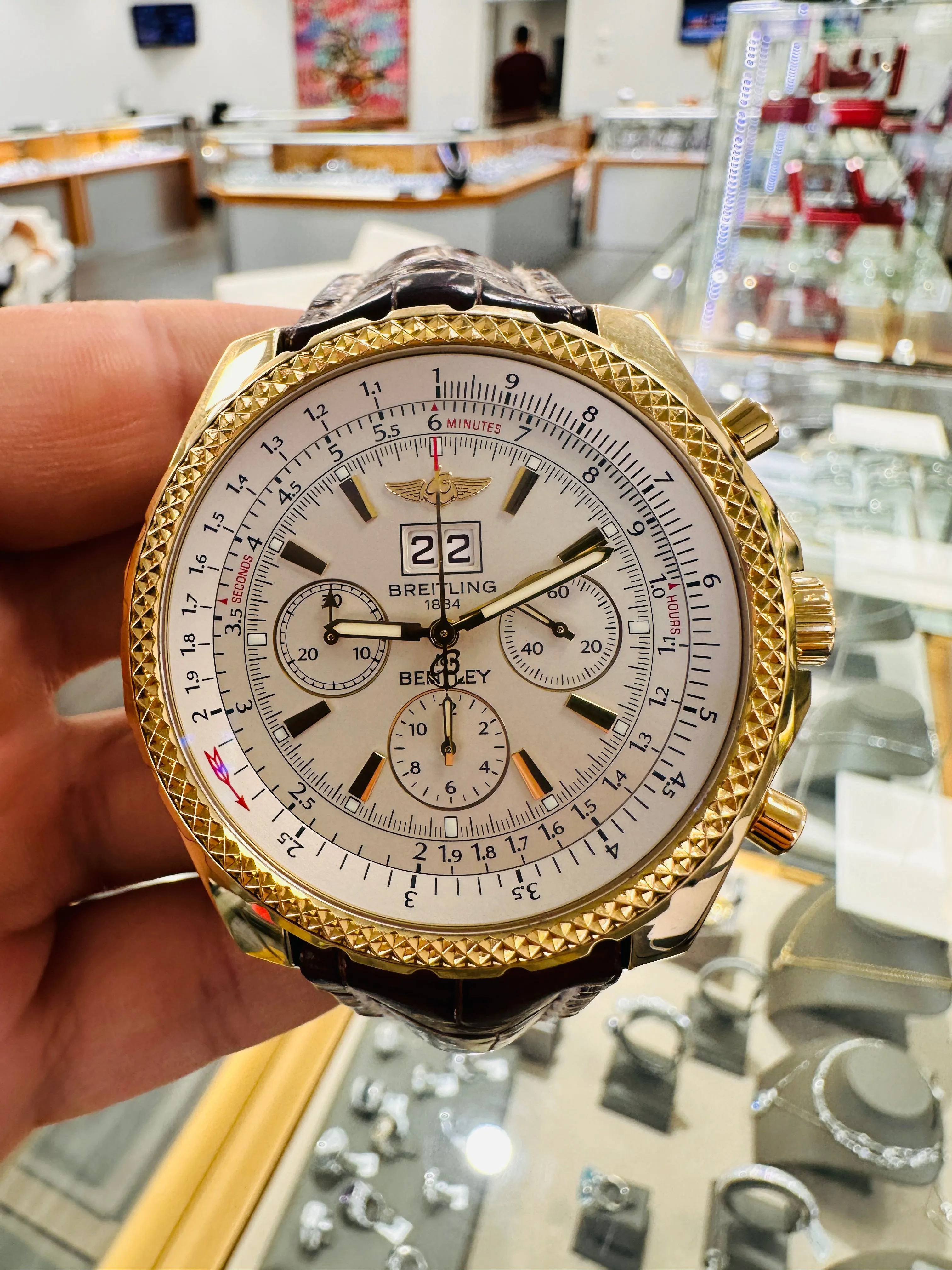 Breitling Bentley 6.75 K4436212 48.7mm Yellow gold White 9