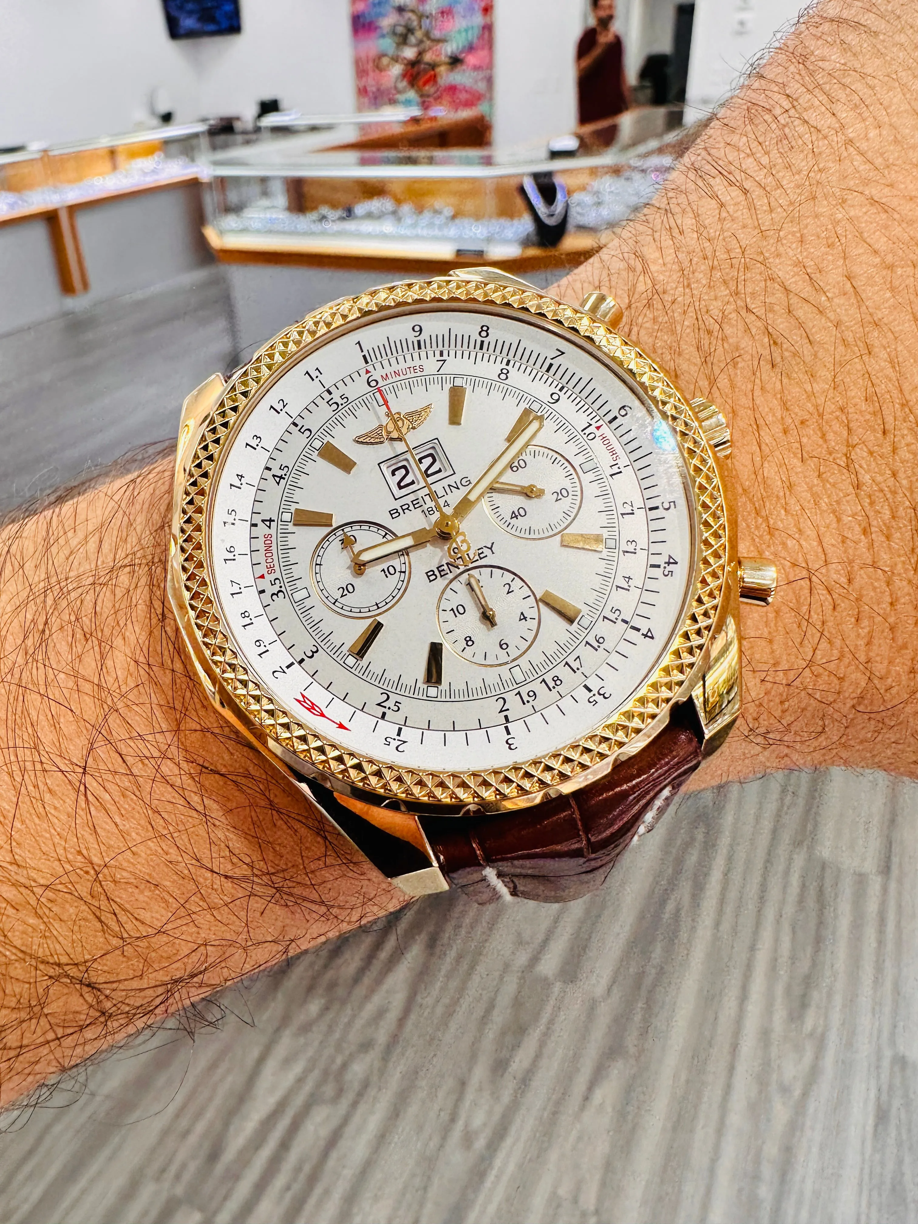 Breitling Bentley 6.75 K4436212 48.7mm Yellow gold White 10