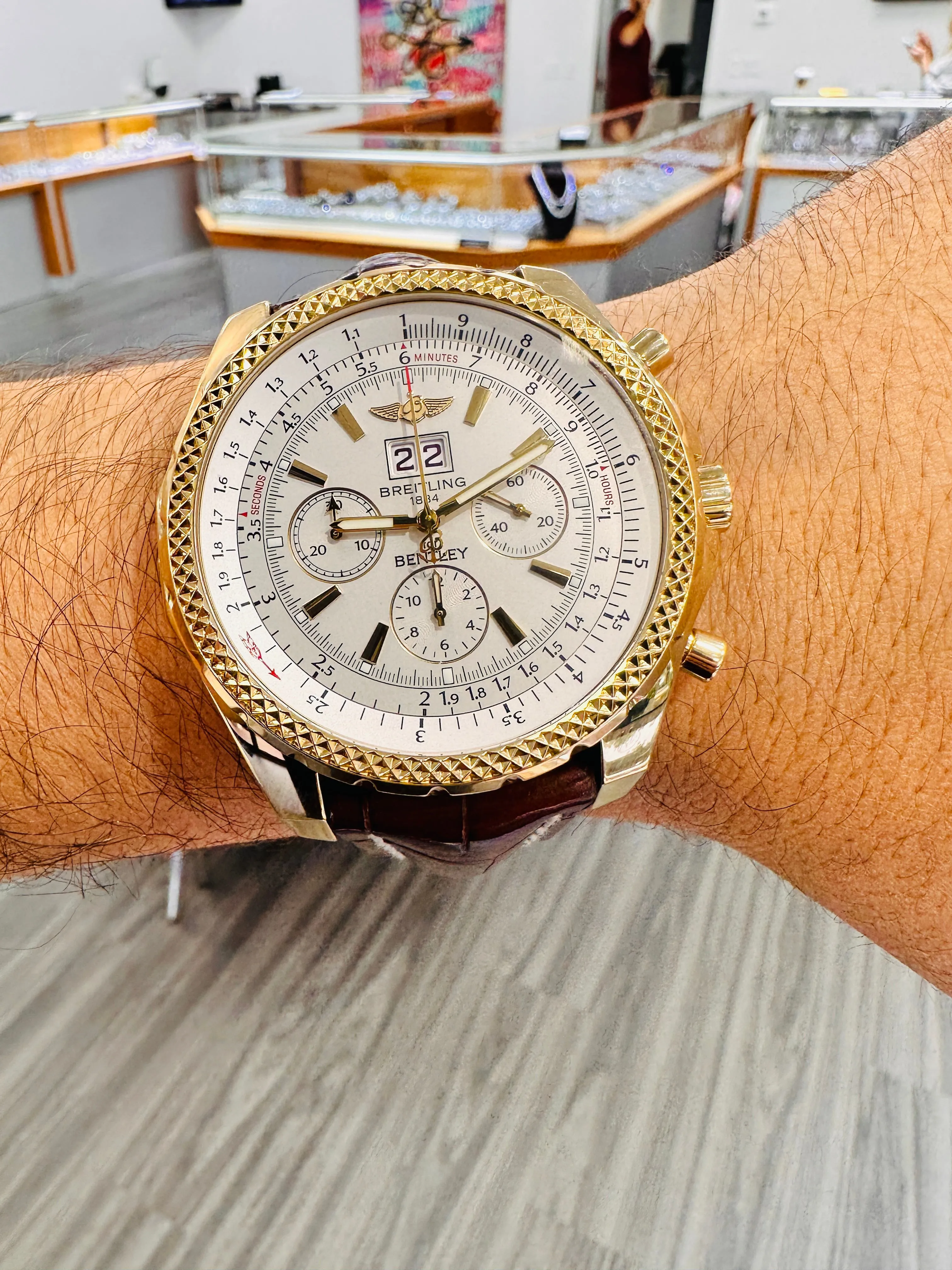 Breitling Bentley 6.75 K4436212 48.7mm Yellow gold White 11