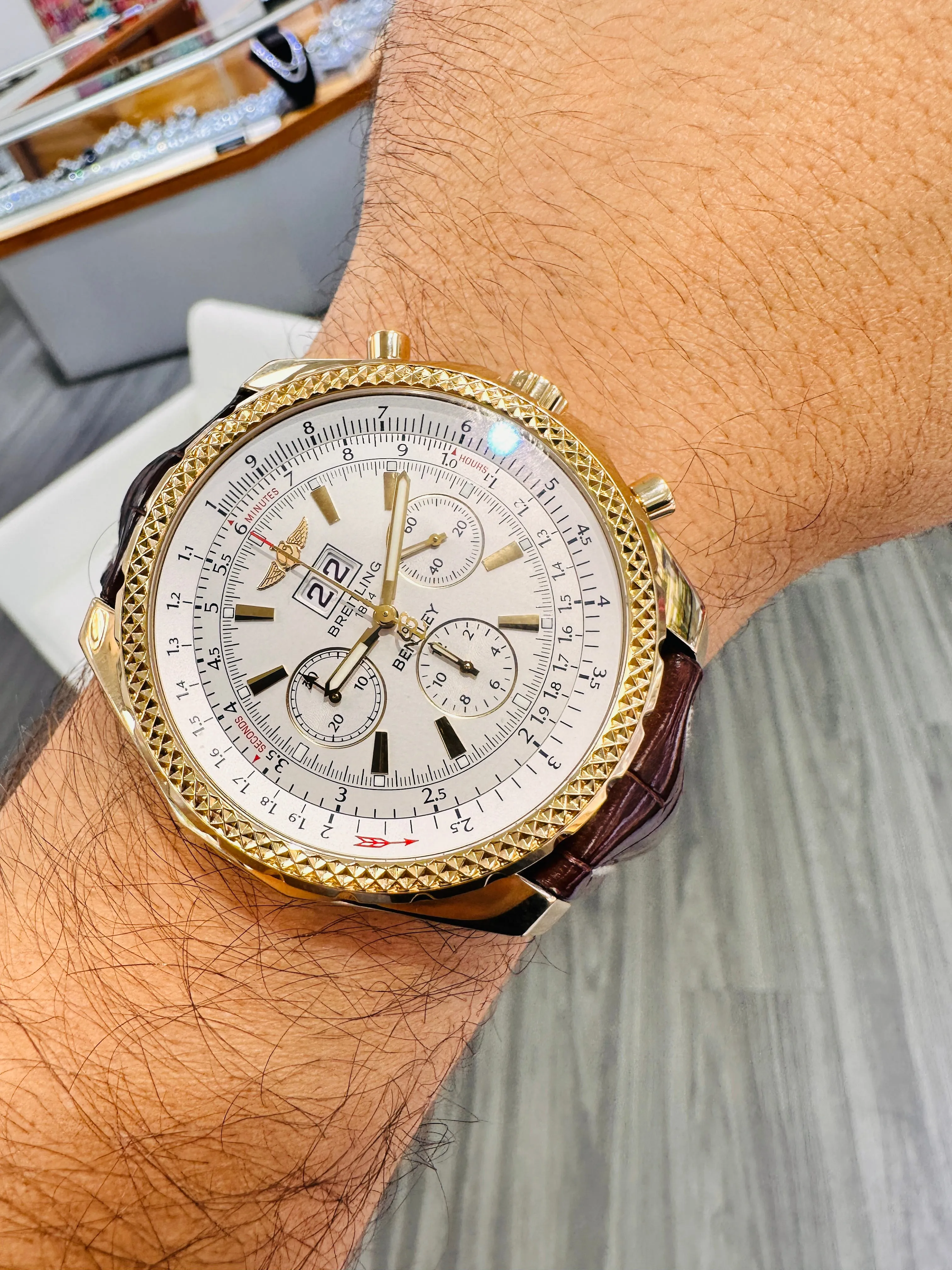 Breitling Bentley 6.75 K4436212 48.7mm Yellow gold White 12