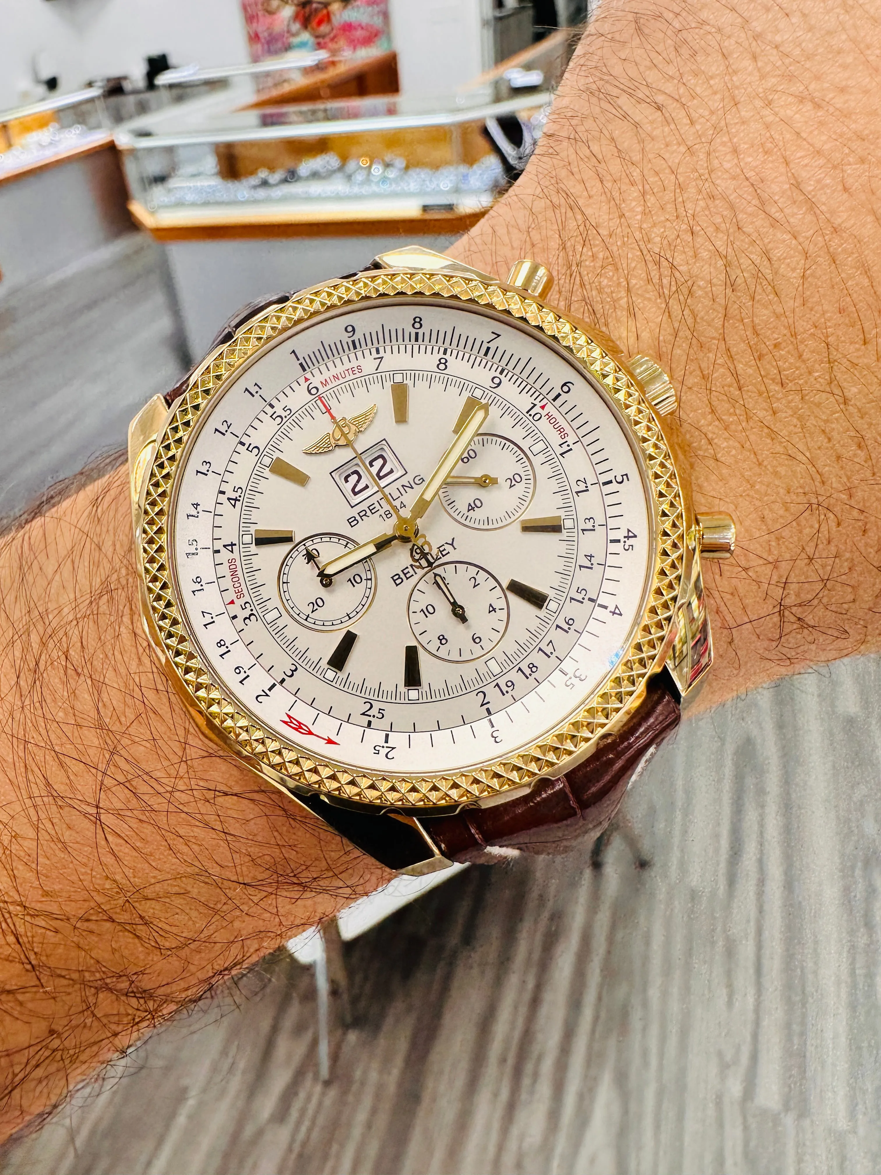 Breitling Bentley 6.75 K4436212 48.7mm Yellow gold White 13