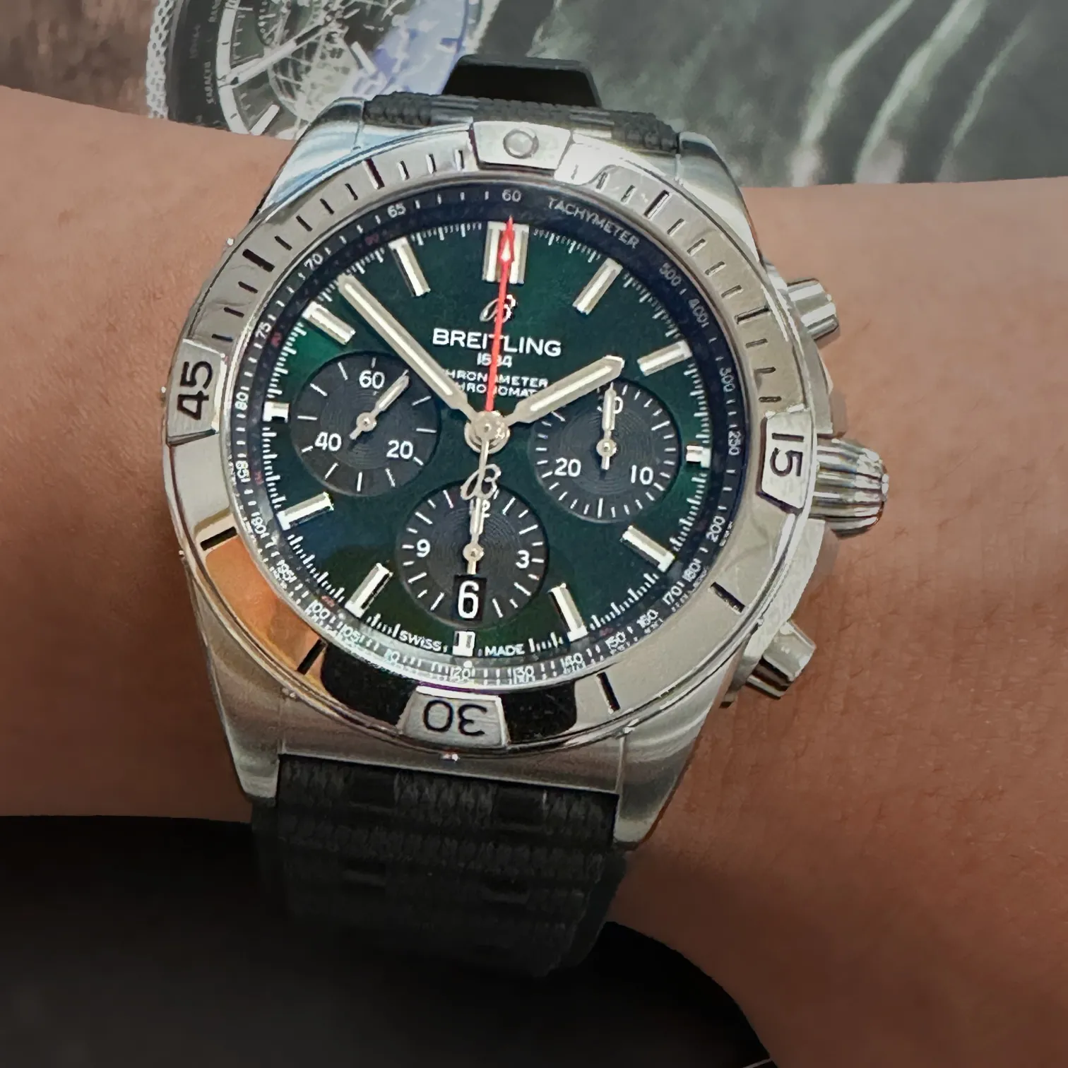 Breitling Chronomat 42mm Stainless steel Green 1