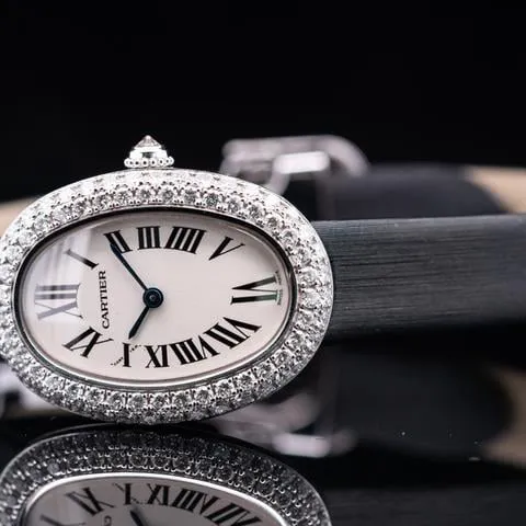 Cartier Baignoire WB509731 21mm White gold Silver 1