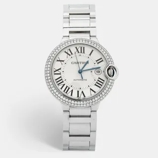 Cartier Ballon Bleu WE9009Z3 White gold and Diamond guilloche