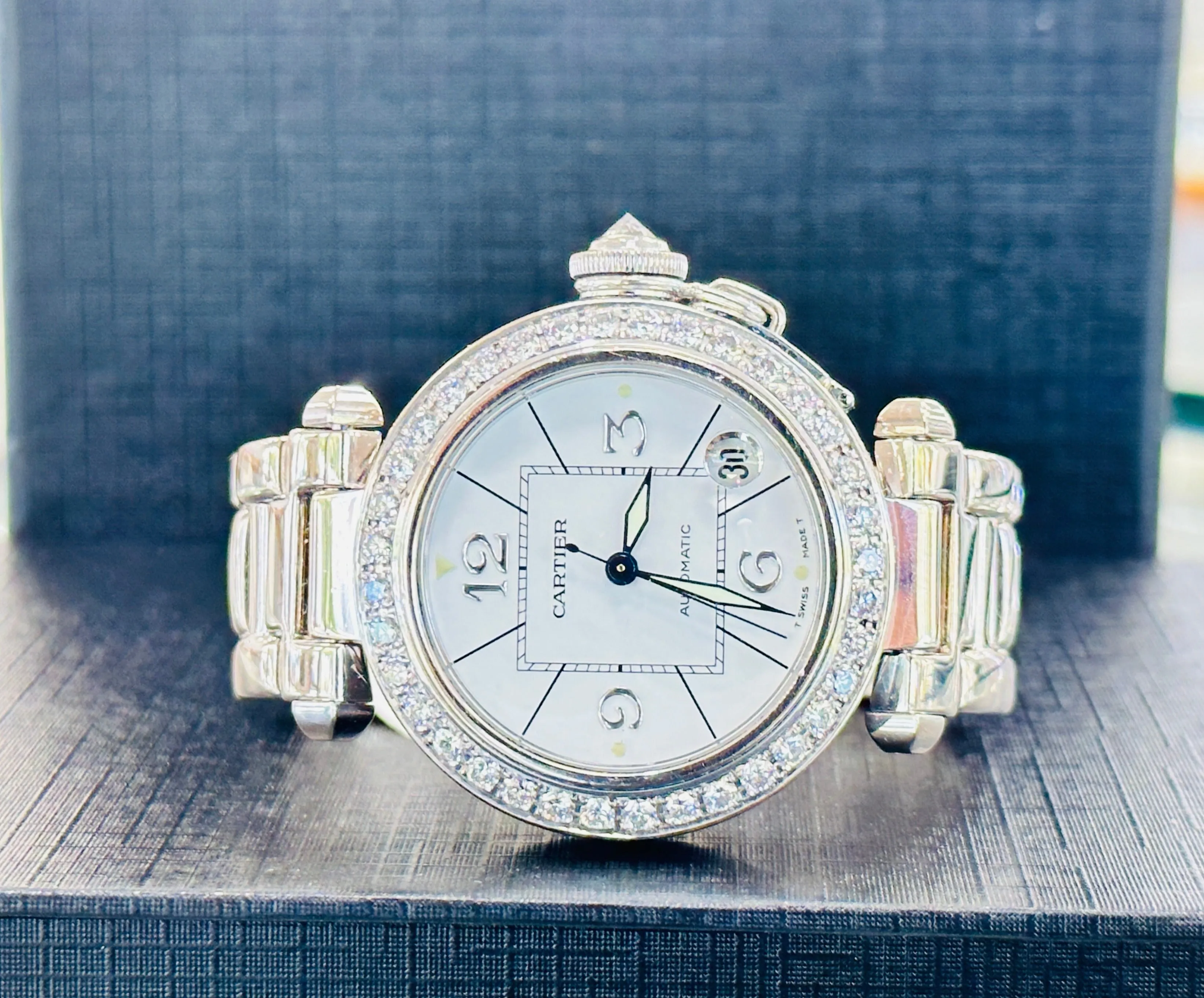 Cartier Pasha 2308 35mm White gold White 5