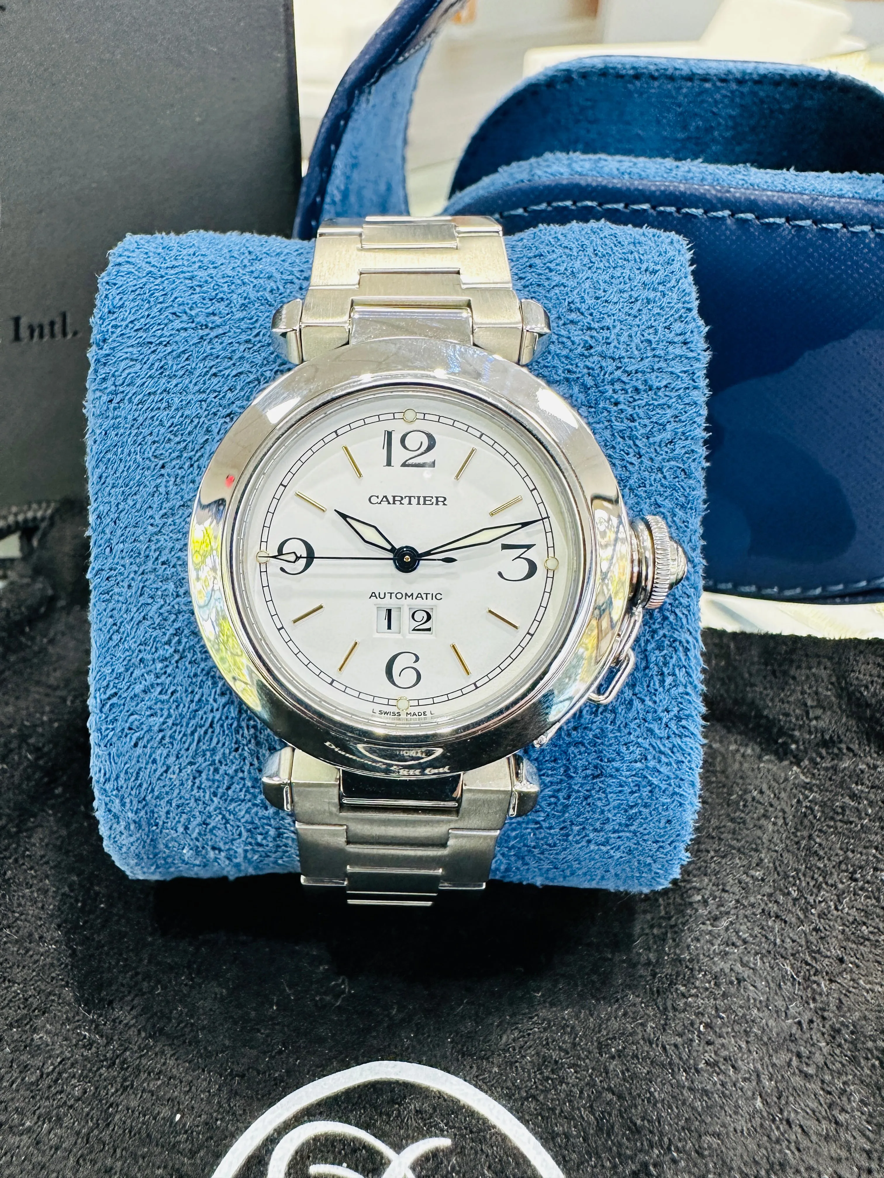 Cartier Pasha C 2475 35mm Stainless steel White