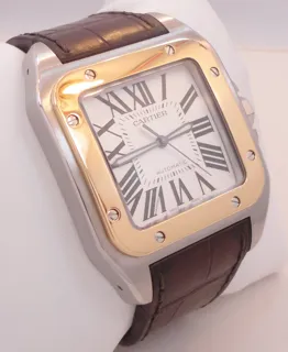 Cartier Santos 100 100 Stainless steel and 18k yellow gold White