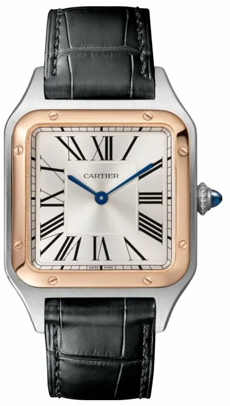 Cartier Santos Dumont W2SA0011 43.5mm Rose gold and Stainless steel and 18k rose gold Silver