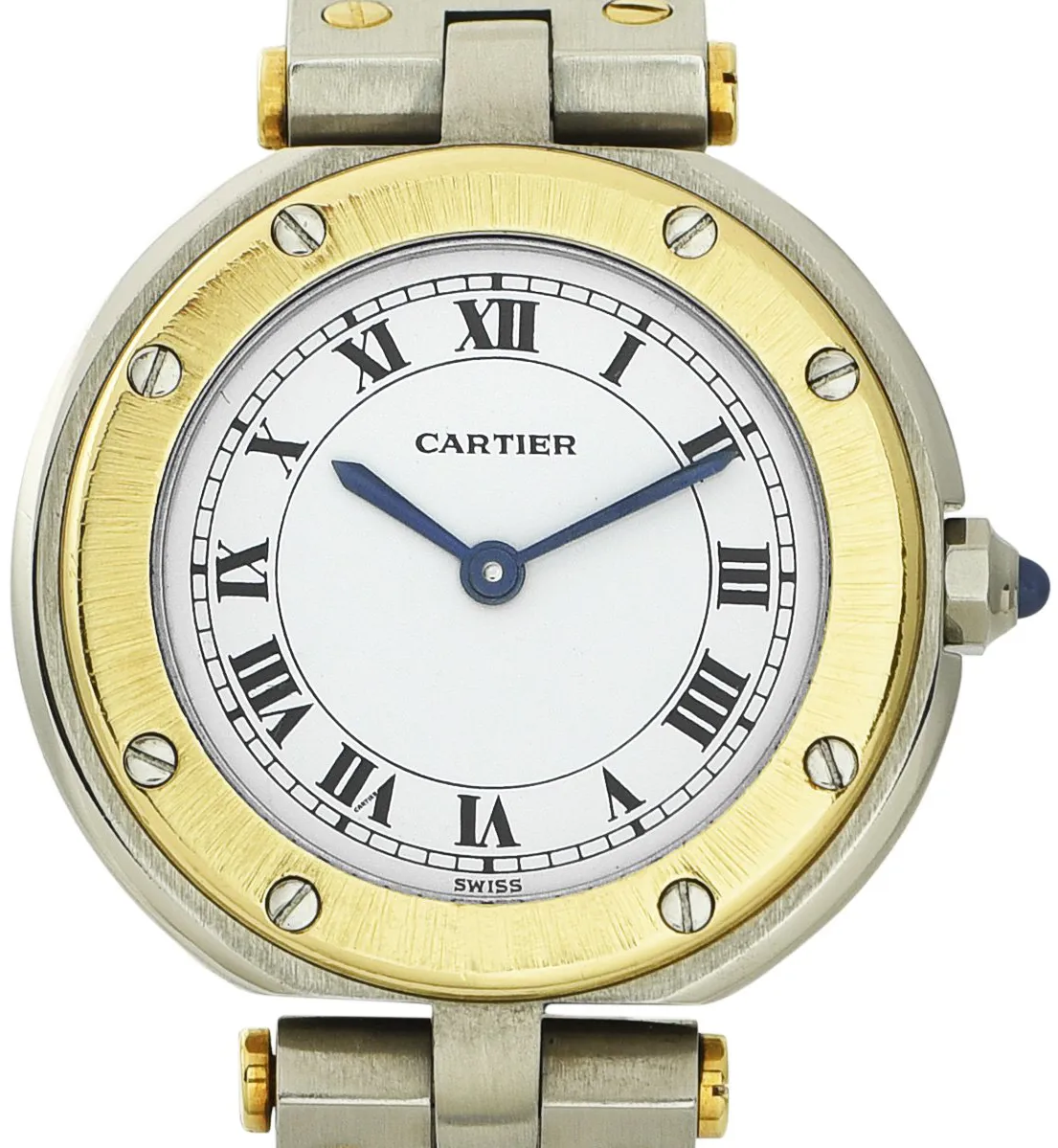 Cartier Santos Ronde 8191 27mm Yellow gold and Stainless steel White