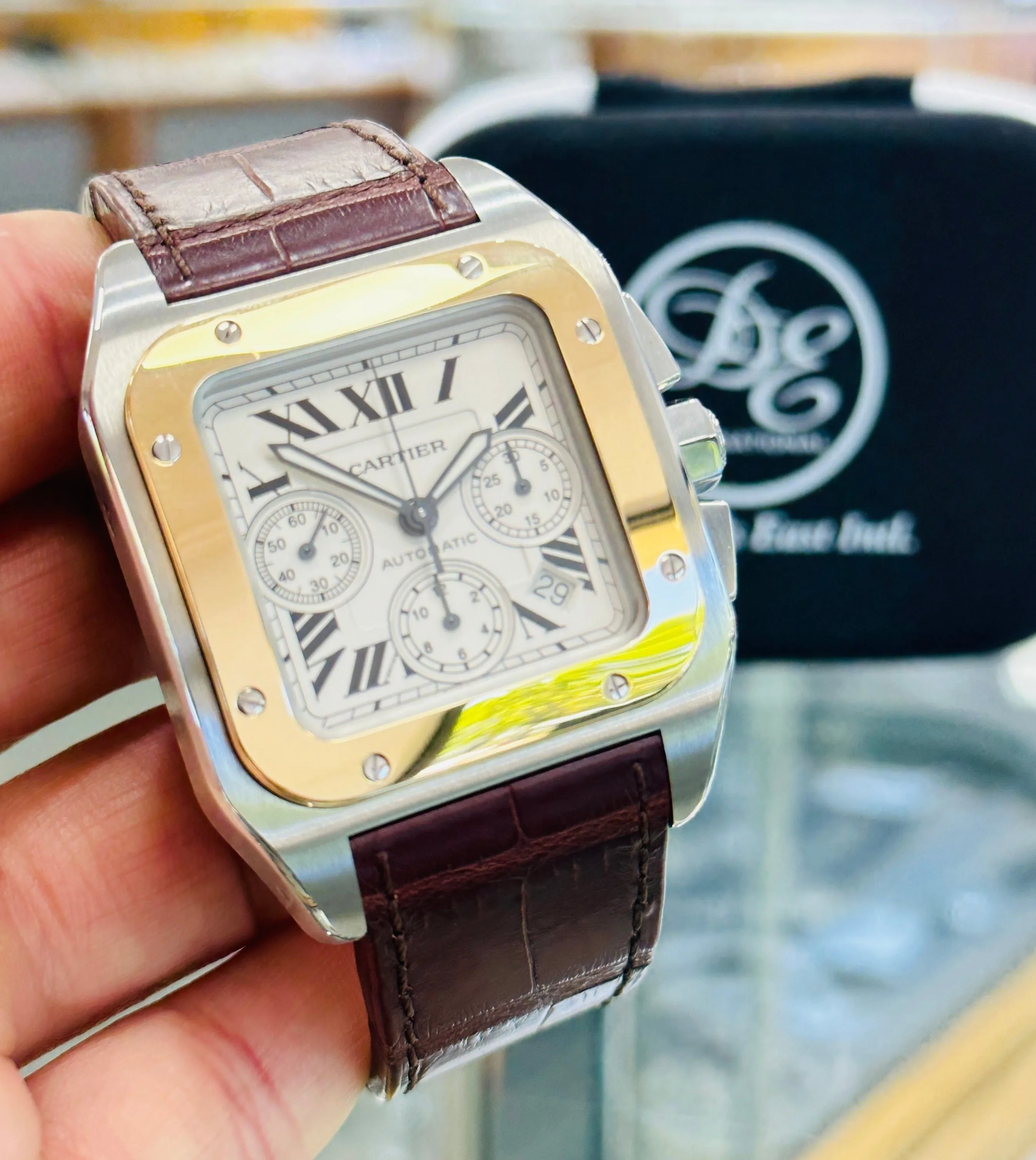 Cartier Santos W20091X7 45mm Yellow gold and Stainless steel White