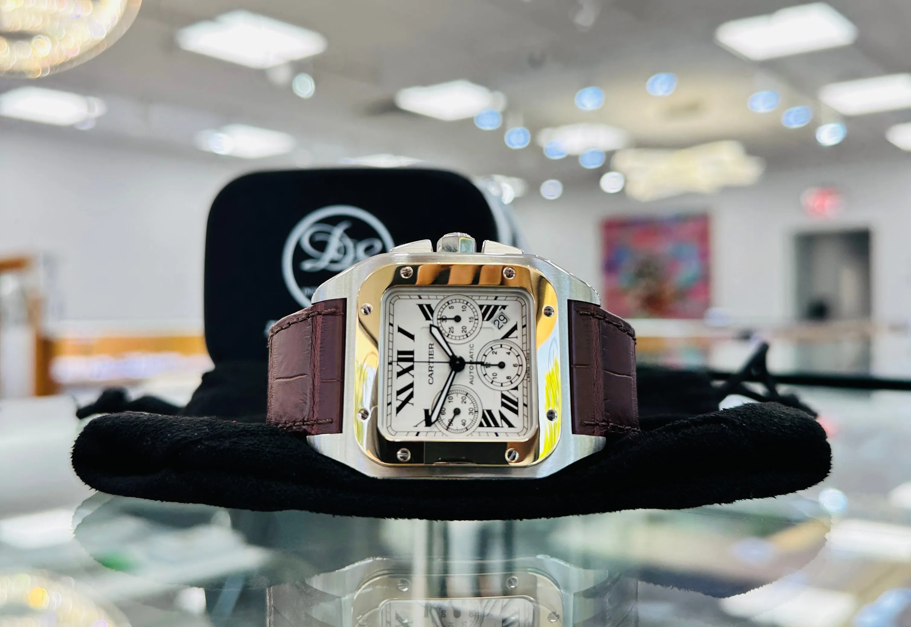 Cartier Santos W20091X7 45mm Yellow gold and Stainless steel White 2