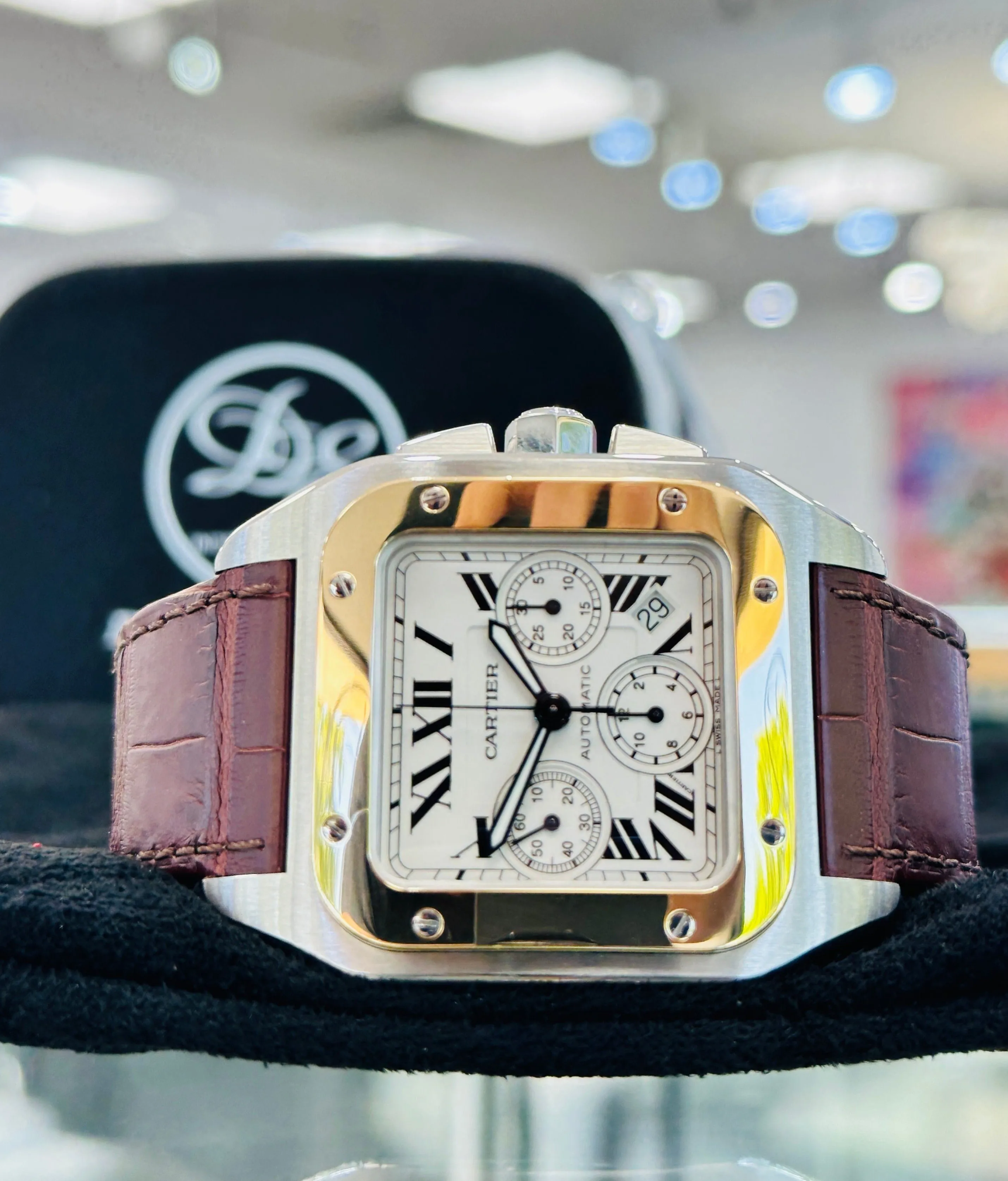 Cartier Santos W20091X7 45mm Yellow gold and Stainless steel White 3