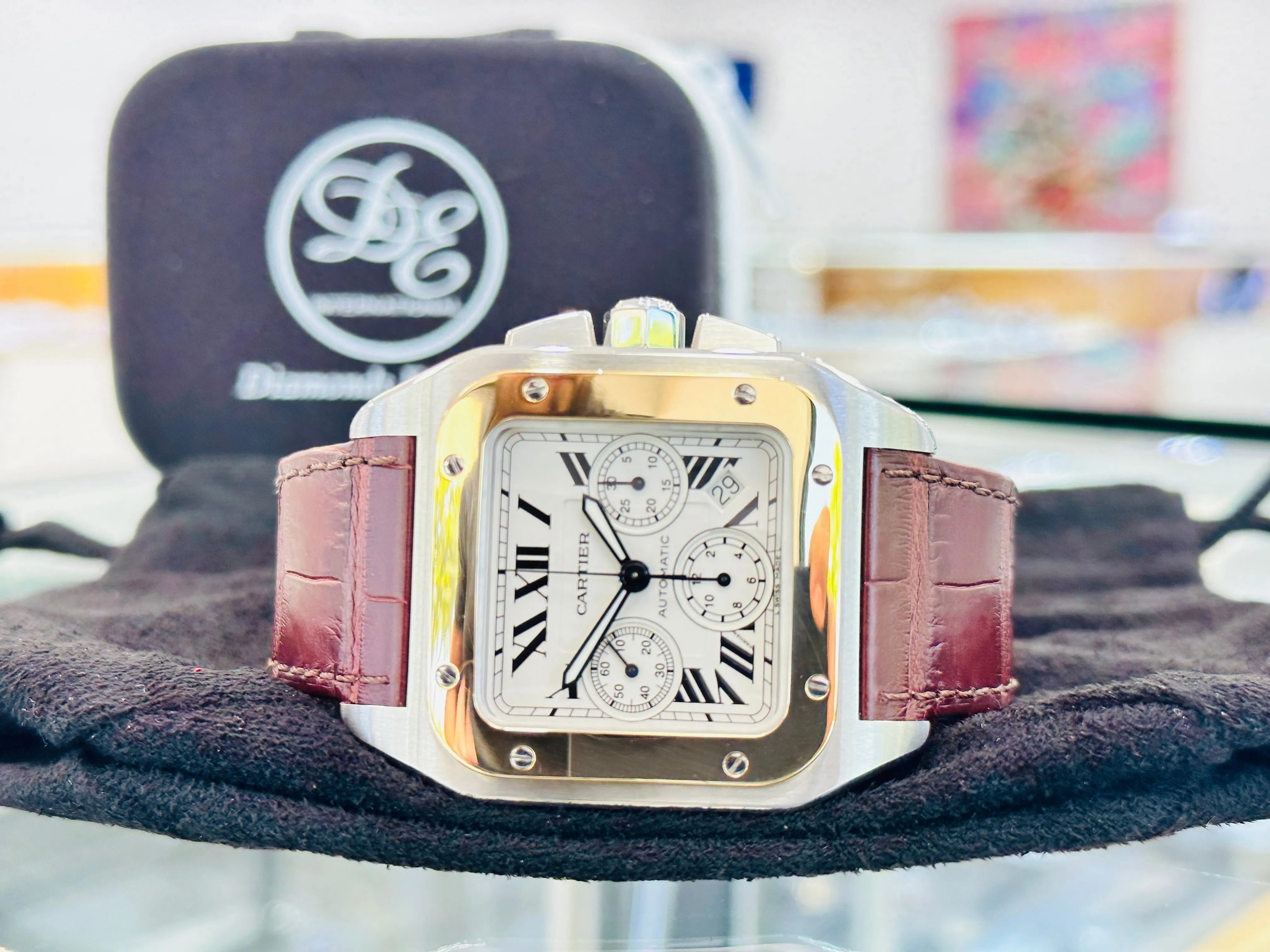 Cartier Santos W20091X7 45mm Yellow gold and Stainless steel White 4