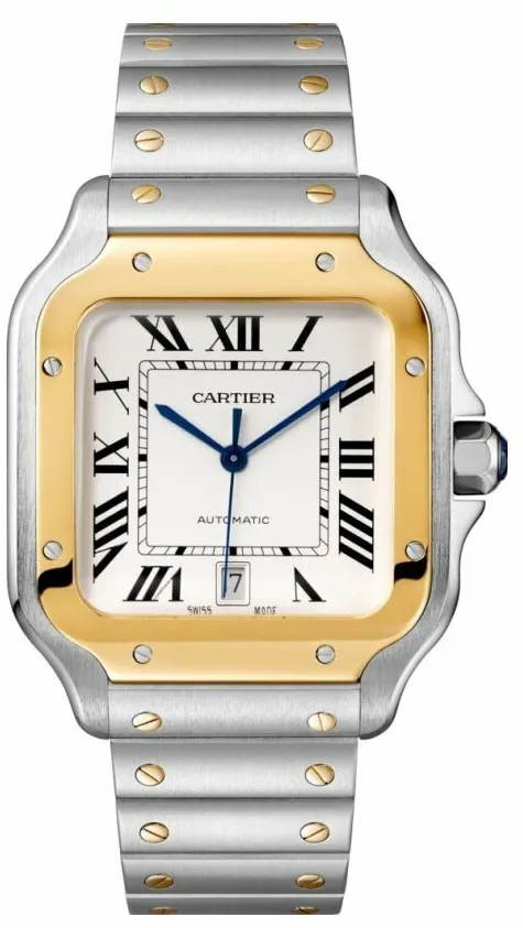 Cartier Santos W2SA0009 40mm Yellow gold and Stainless steel and 18k yellow gold Silver