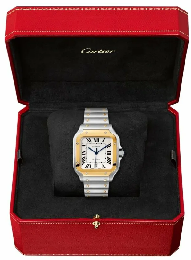 Cartier Santos W2SA0009 40mm Yellow gold and Stainless steel and 18k yellow gold Silver 1